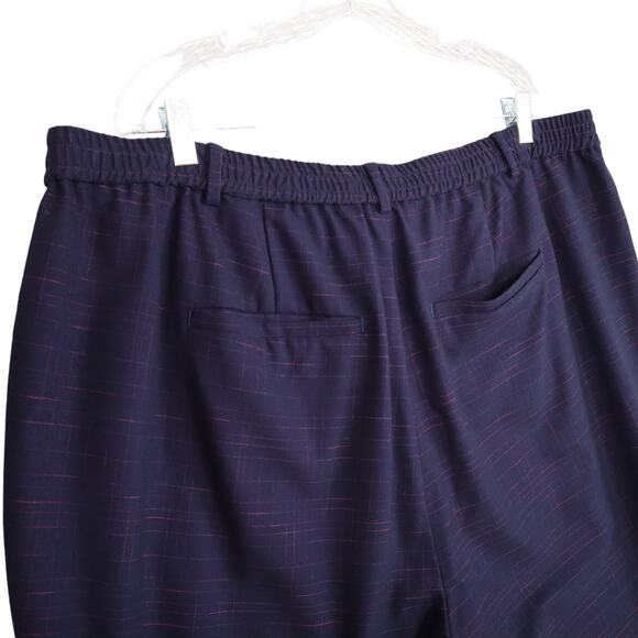 Modcloth Checking On It Trouser Pants Plaid Navy Pink Women's Plus Size 2X - Picture 8 of 15
